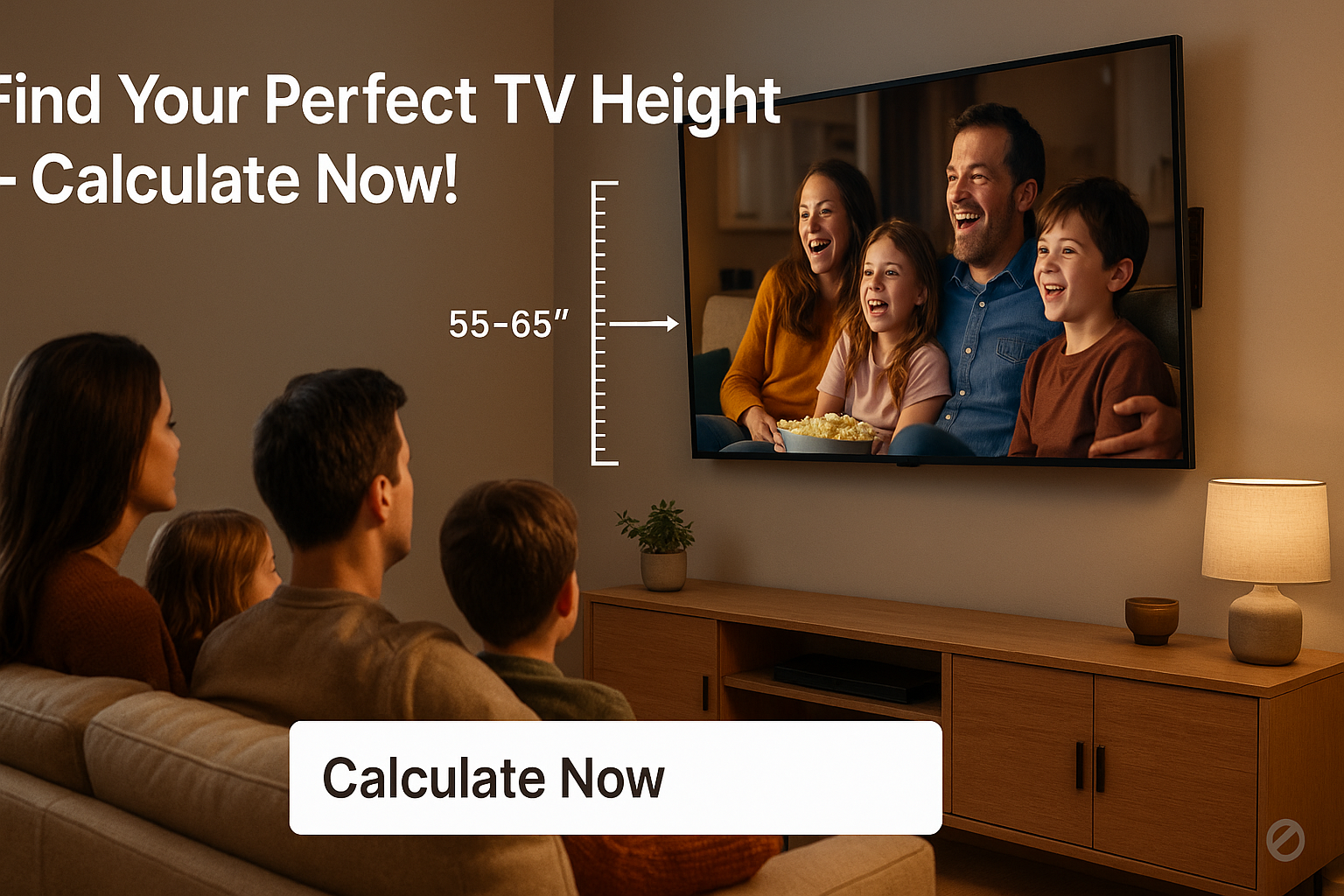 TV Wall Mount Height Calculator 2025 • Perfect Viewing at Any Room
