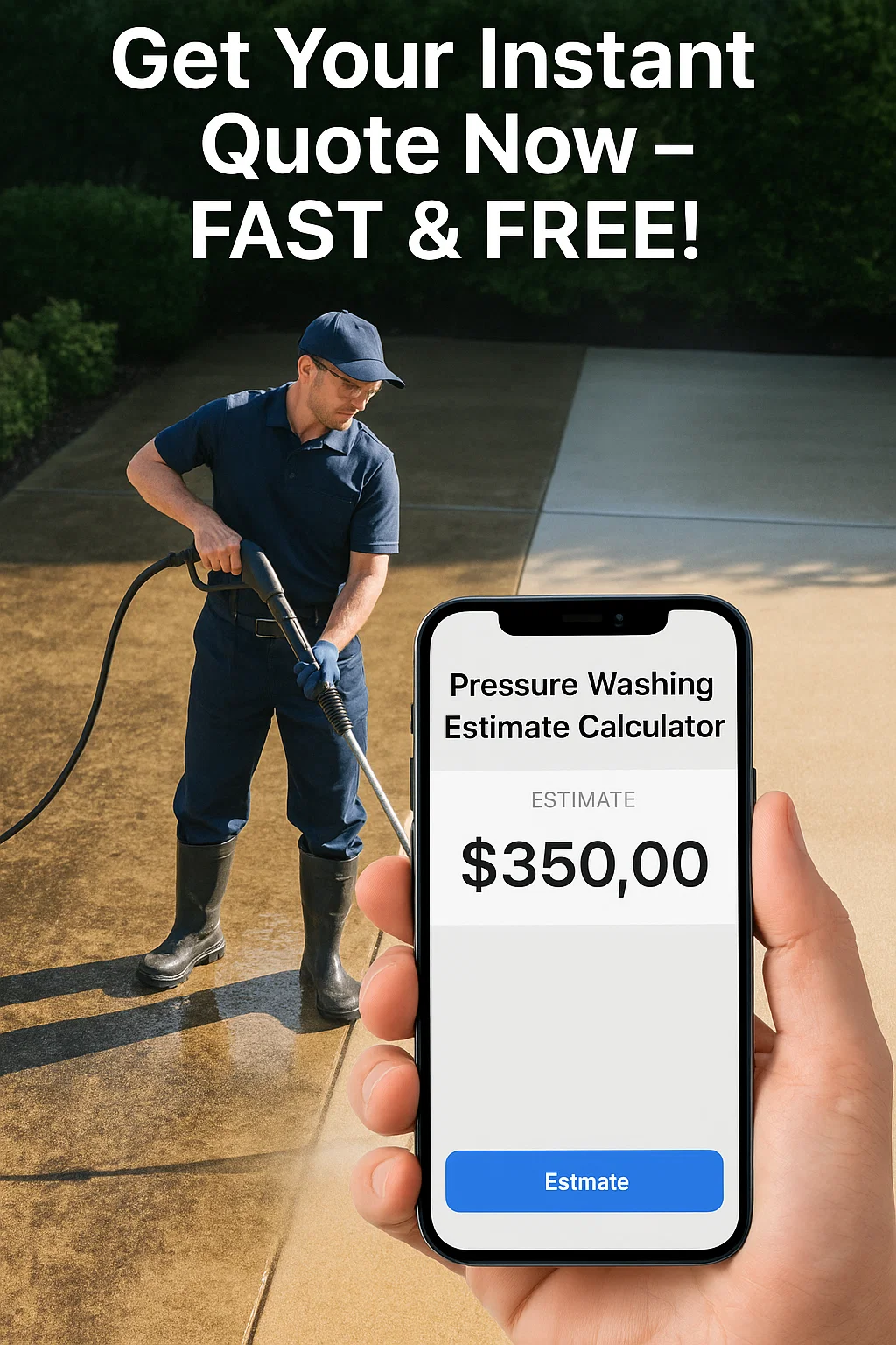 Free Pressure Washing Estimate Calculator 2025| Get Instant Quotes Online